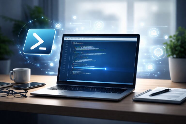 PowerShell for beginners command cheat sheet on Windows laptop