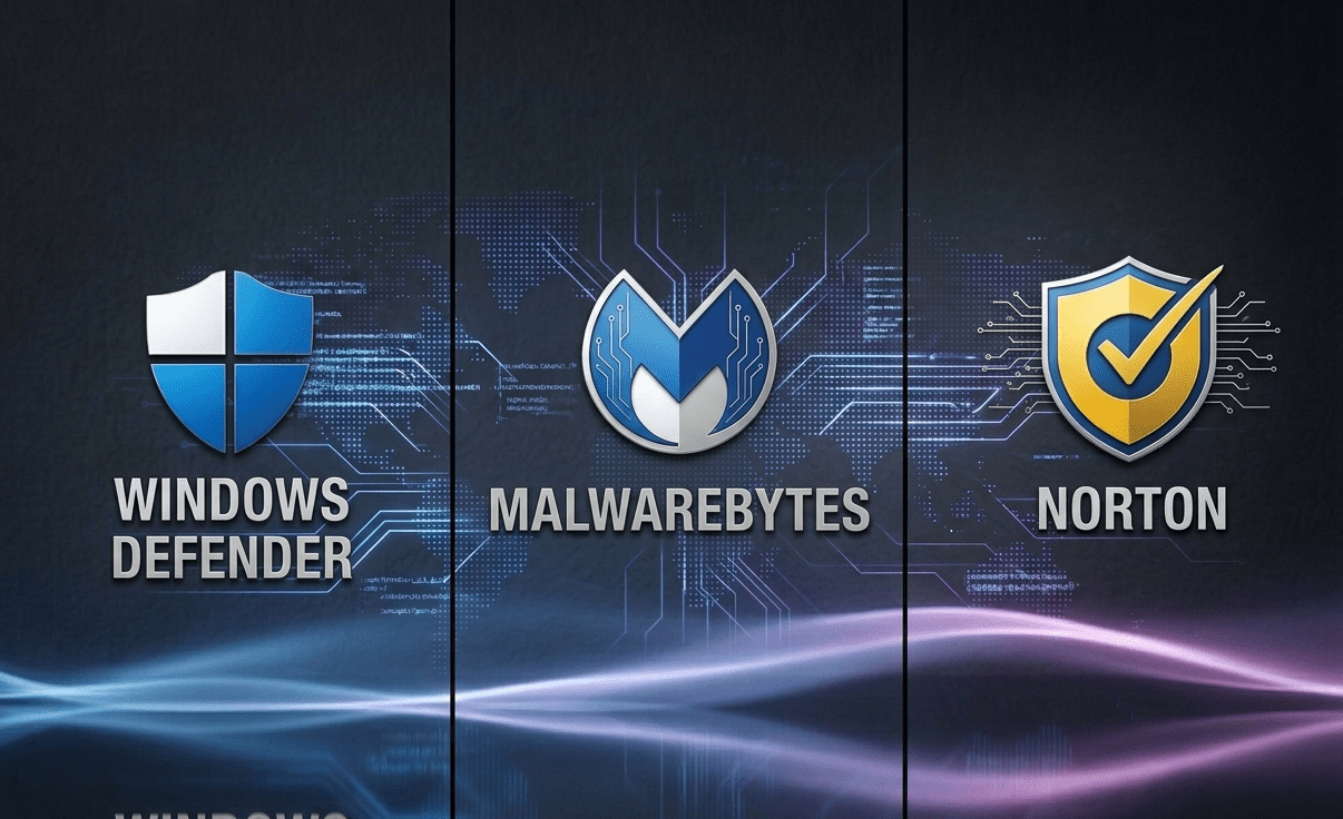 Windows Defender vs Malwarebytes vs Norton comparison for small business