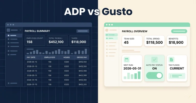 ADP vs Gusto for small business 2026 comparison chart