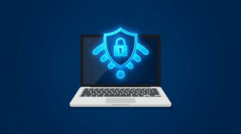 diagram showing how a VPN encrypts a small business employee's internet connection