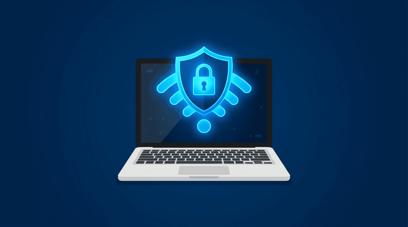 diagram showing how a VPN encrypts a small business employee's internet connection
